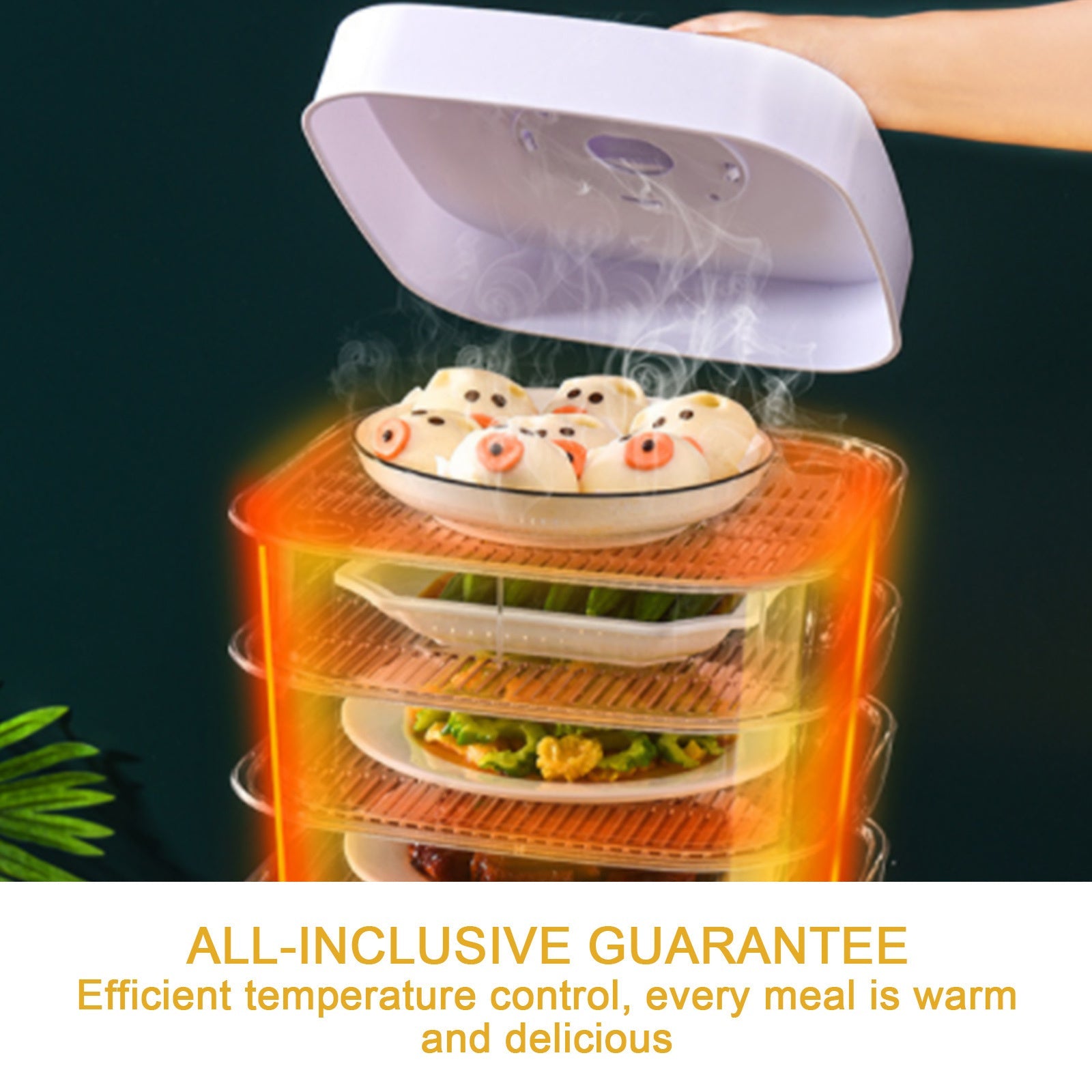 Multi-Layer Dish Cover Heat Preservation Kitchen Cover Dining Table Leftover Storage Box Transparent Stack of Food (Color : A, Size : One Size)