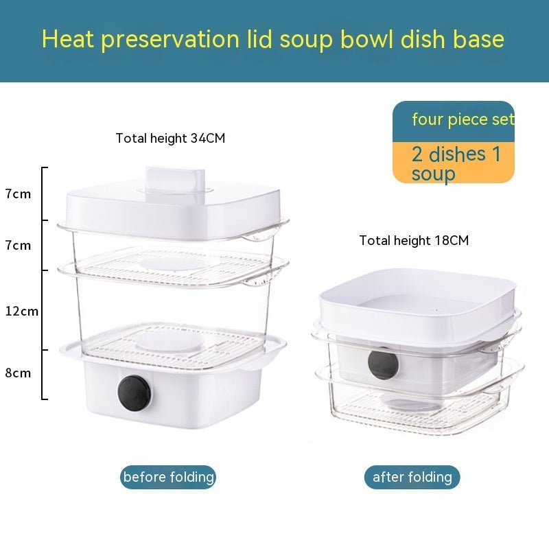 Multi-Layer Dish Cover Heat Preservation Kitchen Cover Dining Table Leftover Storage Box Transparent Stack of Food (Color : A, Size : One Size)