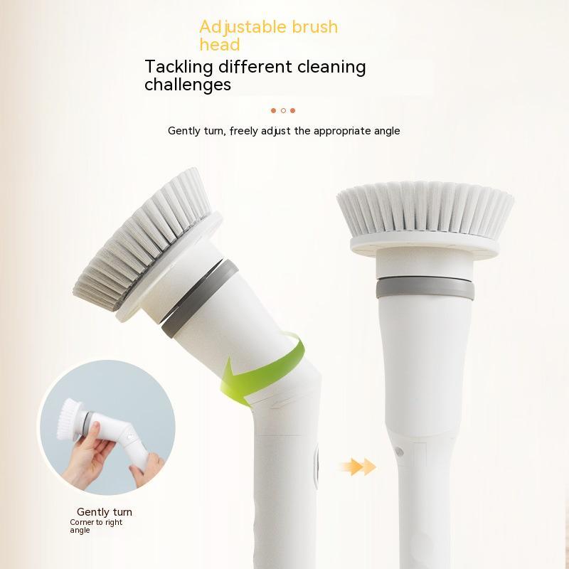 Electric Spin Scrubber,360 Power Scrubber with Long Handle and Cordless,Shower Scrubber for Cleaning,Tub and Tile Kitchen Scrubber Equipped with 3 Multi-Purpose Cleaning Brush Heads