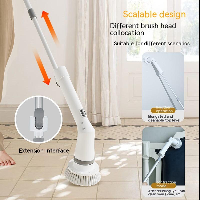 Electric Spin Scrubber,360 Power Scrubber with Long Handle and Cordless,Shower Scrubber for Cleaning,Tub and Tile Kitchen Scrubber Equipped with 3 Multi-Purpose Cleaning Brush Heads