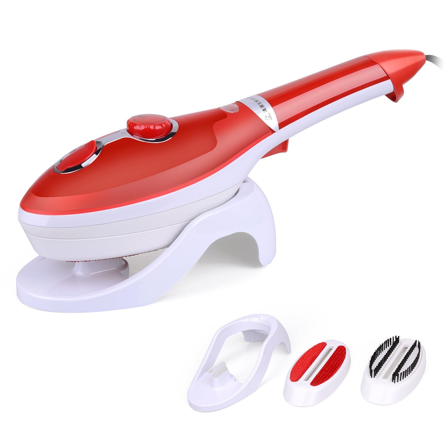 Portable steam iron with blue accents, compact design, ideal for travel.