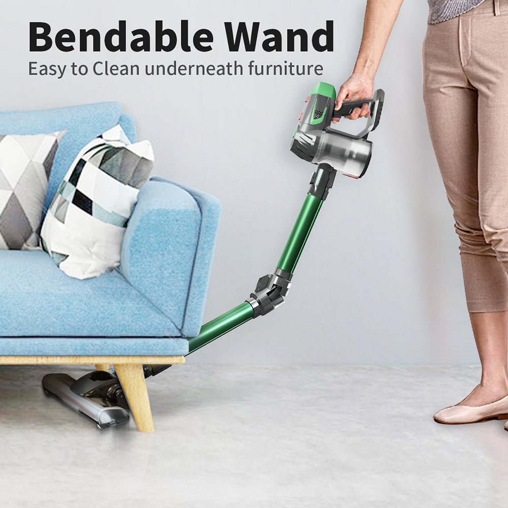 Cordless Vacuum Cleaner, 30KPA Powerful Suction Stick Vacuum Cleaner with Foldable Tube & Large LED Display, Handheld Vacuum Cleaner for Floor, Carpet, Pet Hair, Detachable & Rechargeable Battery