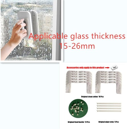 Double Side Magnetic Window Cleaner,Adjustable Magnetic Double Window Glass Wiper Glider Washing Brush Equipment Cleaning Brush Wiper Tools for High-Rise and Car Glazed Windows Thickness 4-30mm