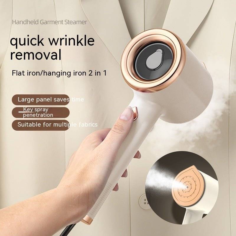 lothes Travel Home Appliances Vertical US Plug Ironing Machine, Mini Portable Handheld Garment Steamer Fabric Steam Iron For Clothes Travel, Color Beige, 243*87*10(1mm), LLCJ0285