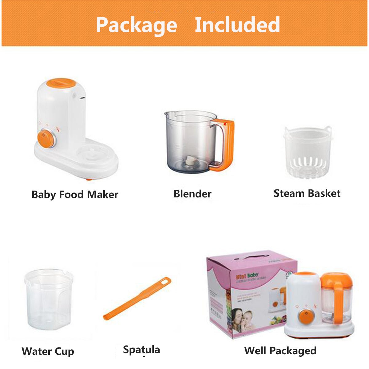 Baby Food Maker, Multifunction Baby Food Processor Chopper Grinder, Baby Food Steamer and Puree Blender in-One, with Bottle Warmer, Auto Cooking & Grinding with Touch Control Panel&Self Cleans