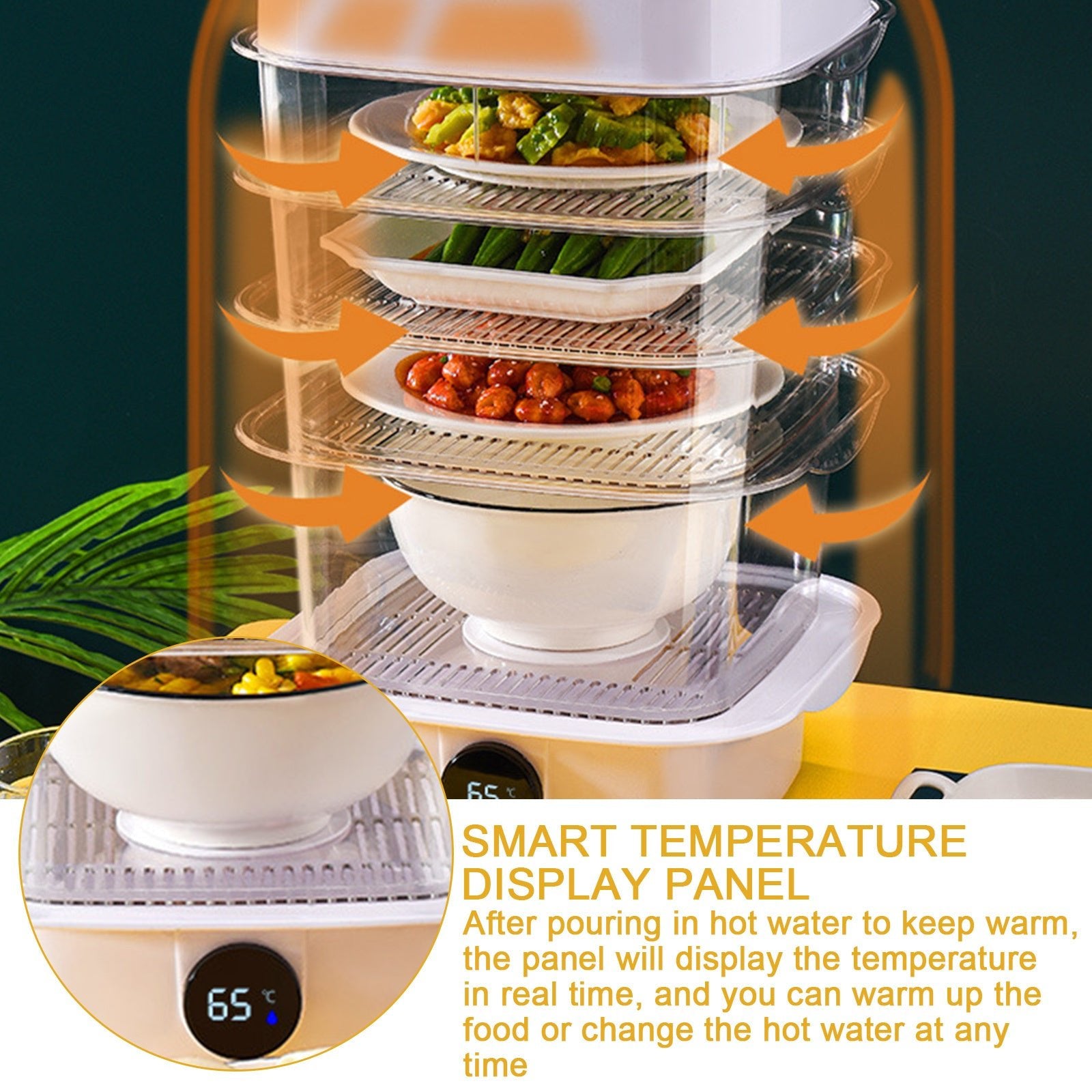 Multi-Layer Dish Cover Heat Preservation Kitchen Cover Dining Table Leftover Storage Box Transparent Stack of Food (Color : A, Size : One Size)