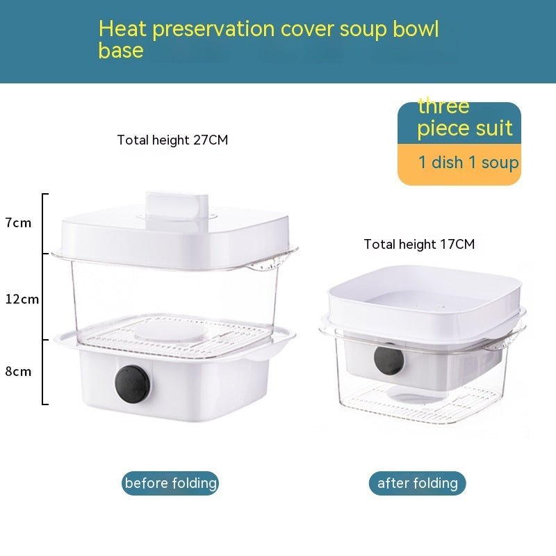 Multi-Layer Dish Cover Heat Preservation Kitchen Cover Dining Table Leftover Storage Box Transparent Stack of Food (Color : A, Size : One Size)